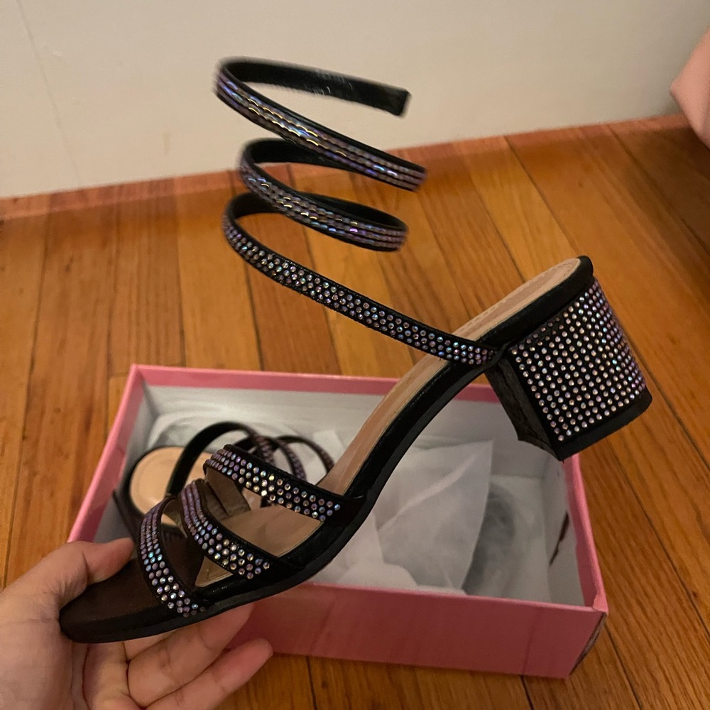 Ankle wrapped heels